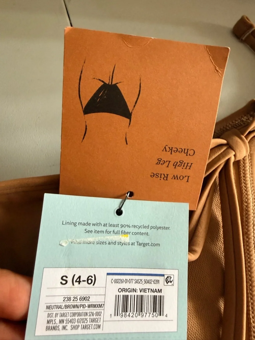 Shade & Shore Side-Tie Bikini Bottom in Neutral Brown. Size S